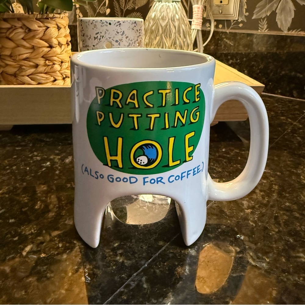 Fun Golf Practice Mug with Putting Hole